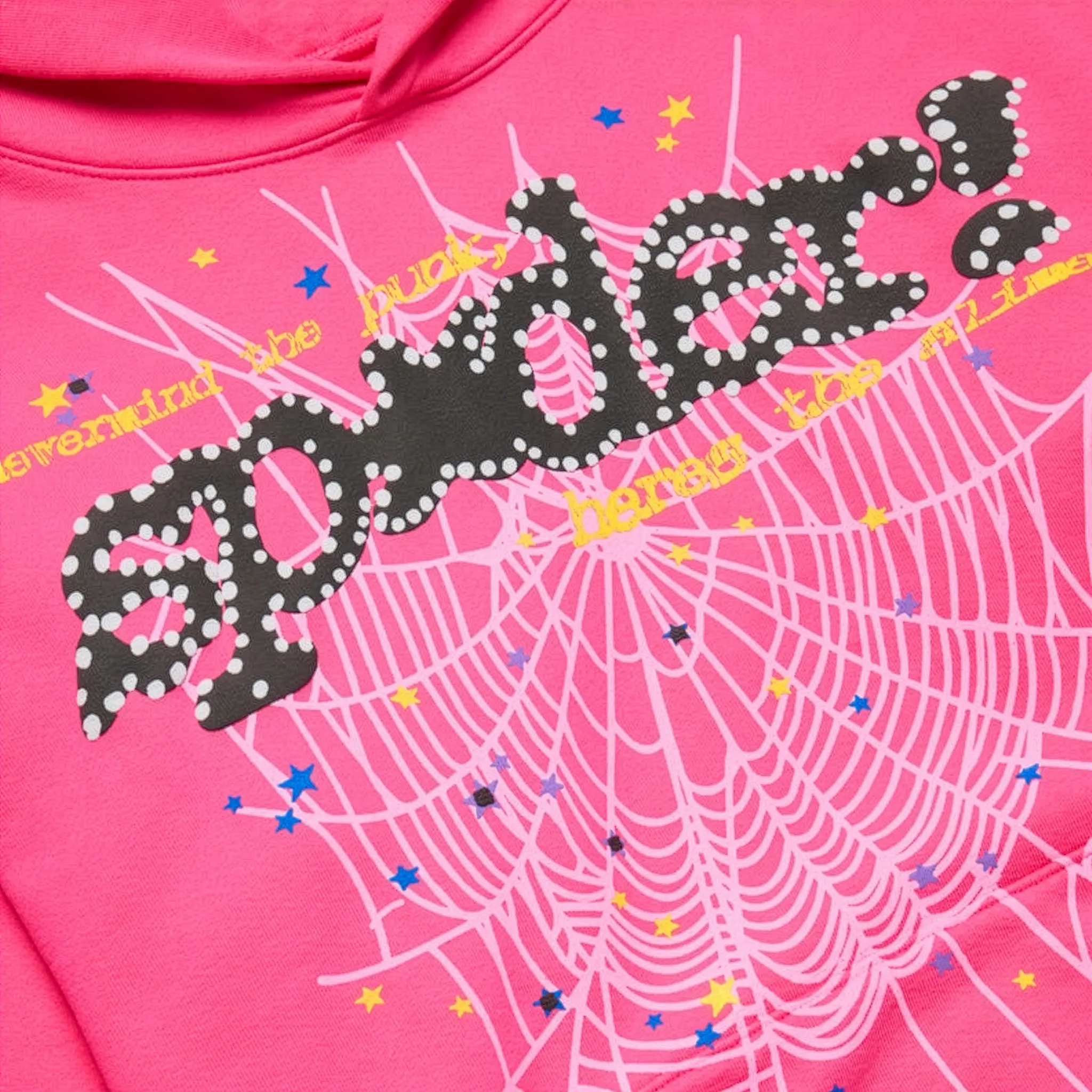 Detailed View of Sp5der P*nk V2 Pink Hoodie (FW23) SP5 MGSP5 HD